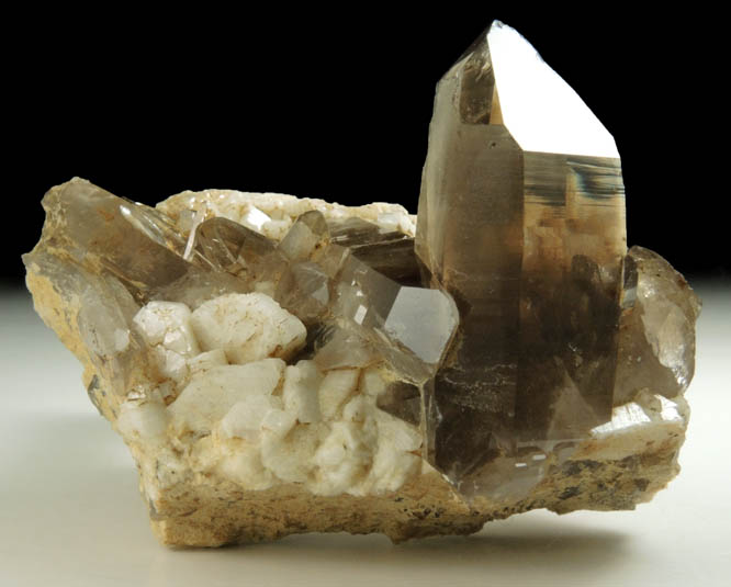 Quartz var. Smoky Quartz with Albite from North Moat Mountain, Bartlett, Carroll County, New Hampshire