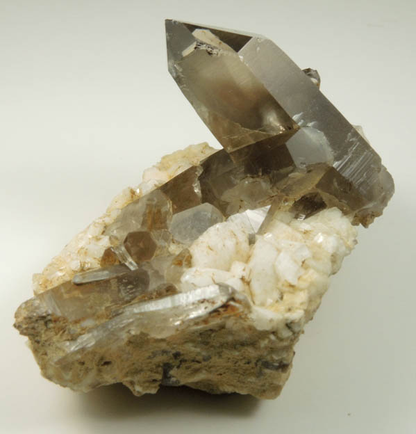 Quartz var. Smoky Quartz with Albite from North Moat Mountain, Bartlett, Carroll County, New Hampshire