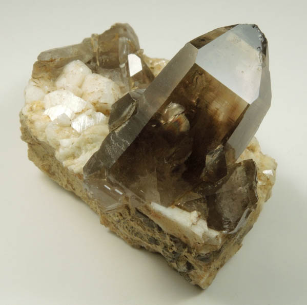 Quartz var. Smoky Quartz with Albite from North Moat Mountain, Bartlett, Carroll County, New Hampshire