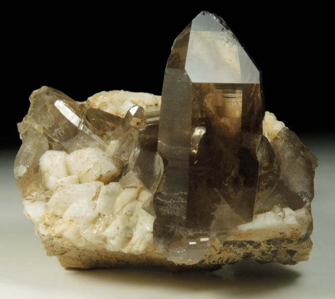 Quartz var. Smoky Quartz with Albite from North Moat Mountain, Bartlett, Carroll County, New Hampshire