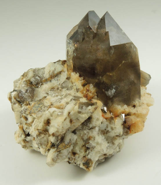 Quartz var. Smoky Quartz with Albite from North Moat Mountain, Bartlett, Carroll County, New Hampshire