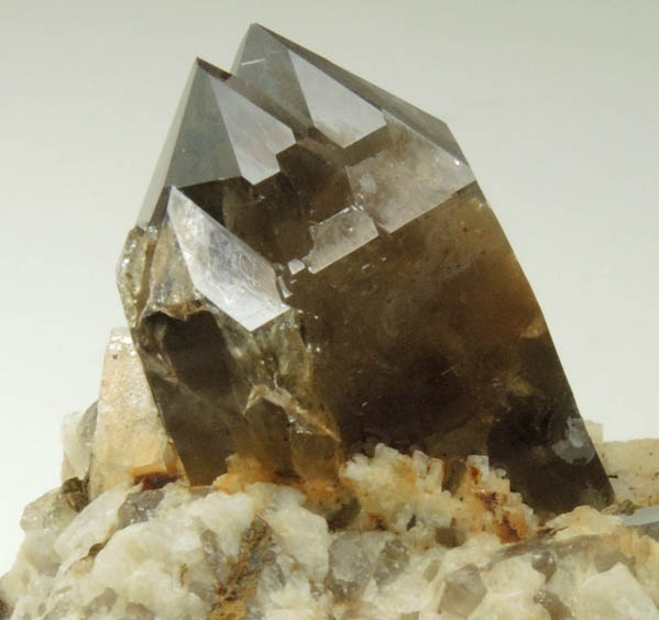 Quartz var. Smoky Quartz with Albite from North Moat Mountain, Bartlett, Carroll County, New Hampshire