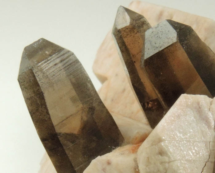 Quartz var. Smoky Quartz on Microcline from Lake George District, Park County, Colorado