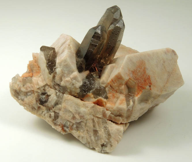 Quartz var. Smoky Quartz on Microcline from Lake George District, Park County, Colorado