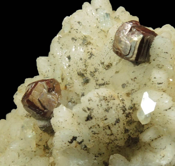 Pyrite and Apophyllite on Datolite from Millington Quarry, Bernards Township, Somerset County, New Jersey