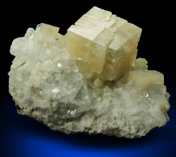 Chabazite on Quartz with minor Prehnite from Upper New Street Quarry, Paterson, Passaic County, New Jersey