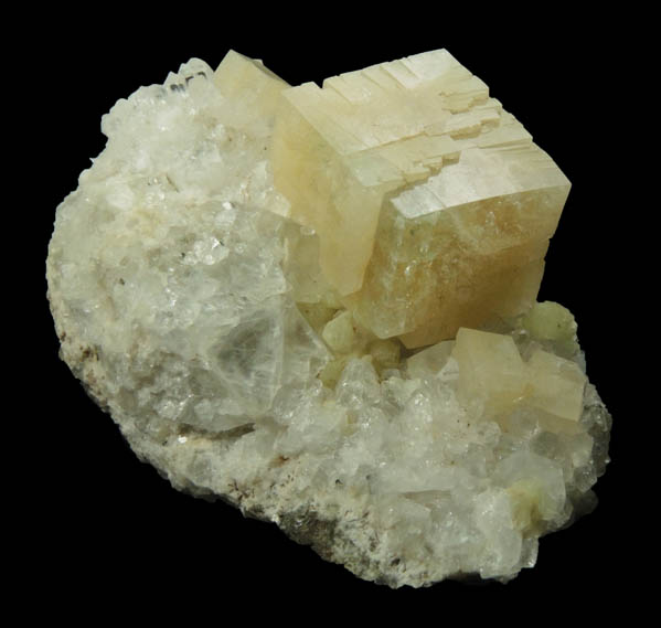 Chabazite on Quartz with minor Prehnite from Upper New Street Quarry, Paterson, Passaic County, New Jersey