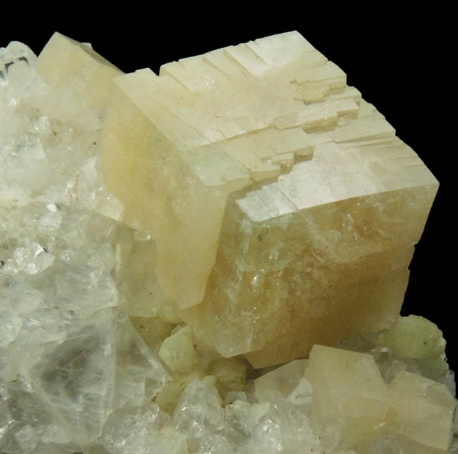 Chabazite on Quartz with minor Prehnite from Upper New Street Quarry, Paterson, Passaic County, New Jersey