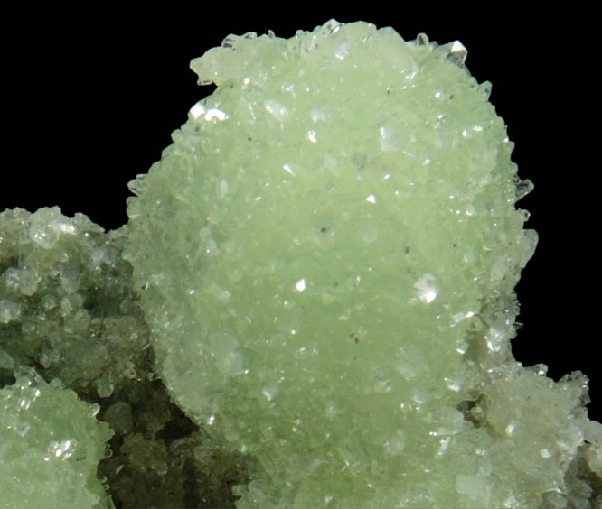 Apophyllite over Prehnite from Millington Quarry, Bernards Township, Somerset County, New Jersey