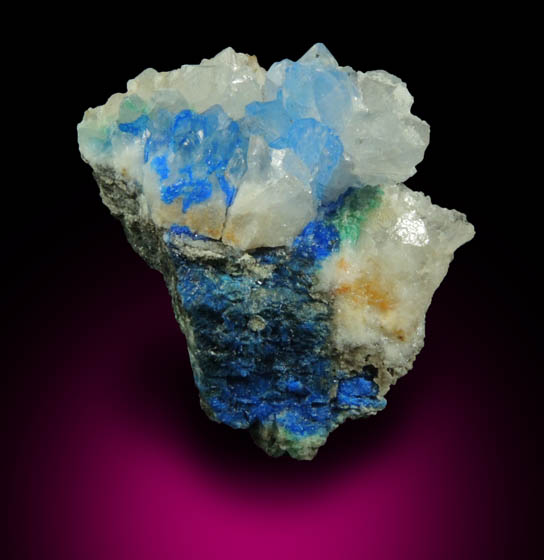 Linarite and Quartz from Blanchard Mine, Hansonburg District, 8.5 km south of Bingham, Socorro County, New Mexico