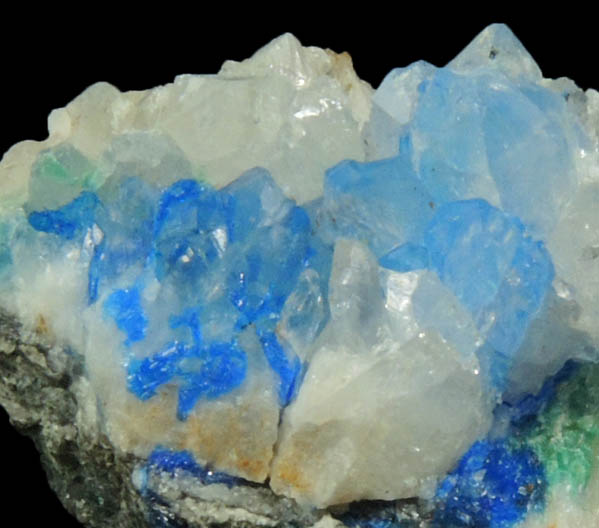 Linarite and Quartz from Blanchard Mine, Hansonburg District, 8.5 km south of Bingham, Socorro County, New Mexico