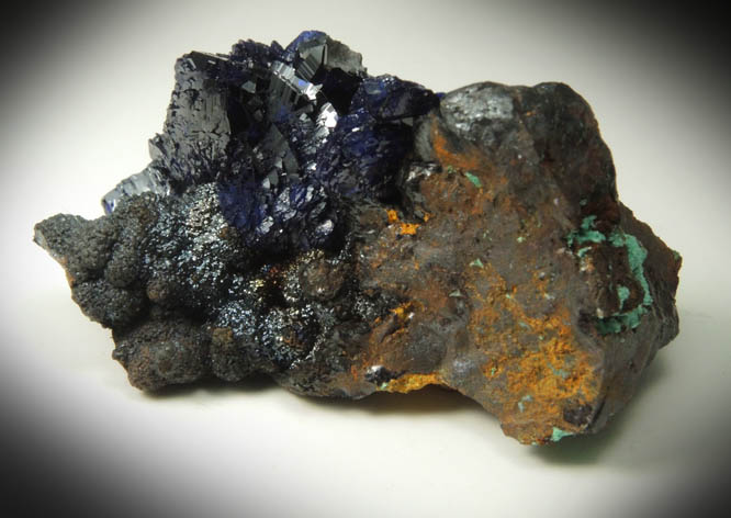 Azurite with Heterogenite from Morenci Mine, 4750' Level, Lone Star Area, Clifton District, Greenlee County, Arizona