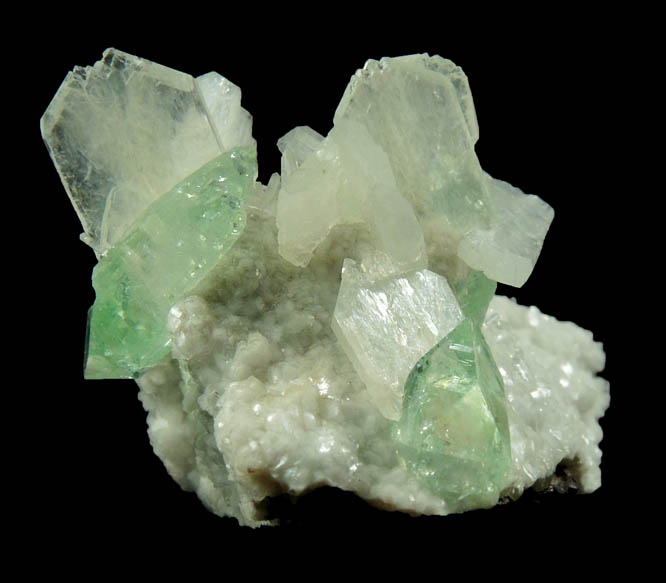 Apophyllite on Stilbite from Pune District, Maharashtra, India