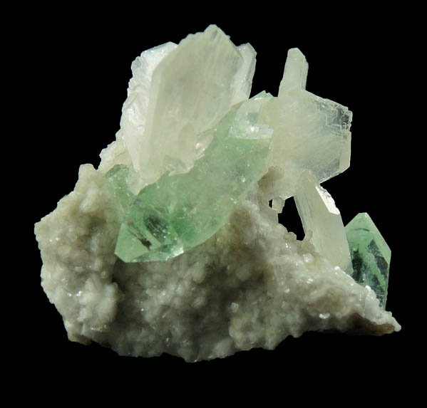 Apophyllite on Stilbite from Pune District, Maharashtra, India