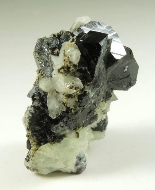 Babingtonite with Prehnite from Cheapside Quarry, East Deerfield, Franklin County, Massachusetts