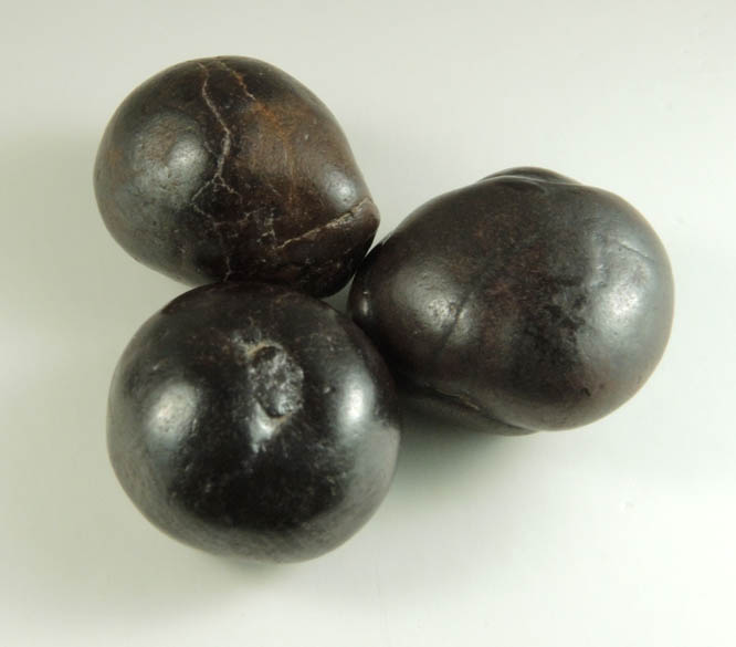 Hematite (3 nodules) from Lovestone Sapphire Mine, 2.3 km WNW of Canyon Ferry Dam, Lewis And Clark County, Montana