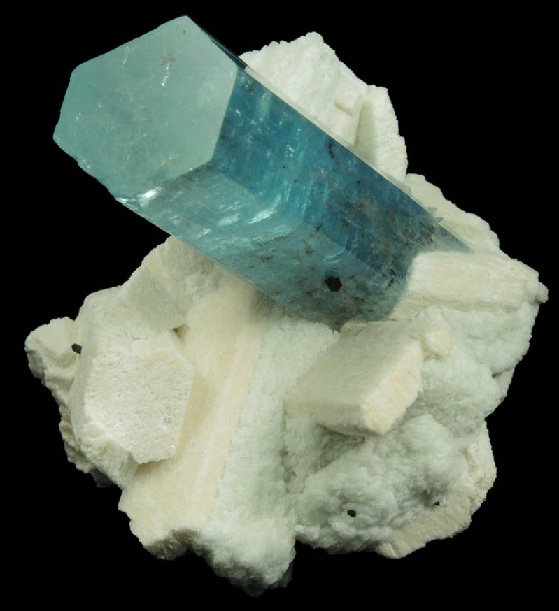 Beryl var. Aquamarine on Microcline from Erongo Mountains, 20 km north of Usakos, Damaraland, Namibia