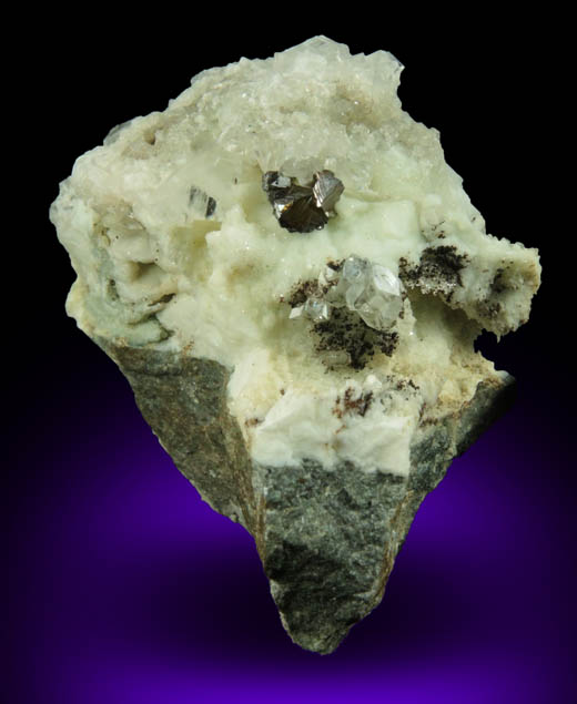 Sphalerite and Apophyllite on Datolite from Millington Quarry, Bernards Township, Somerset County, New Jersey