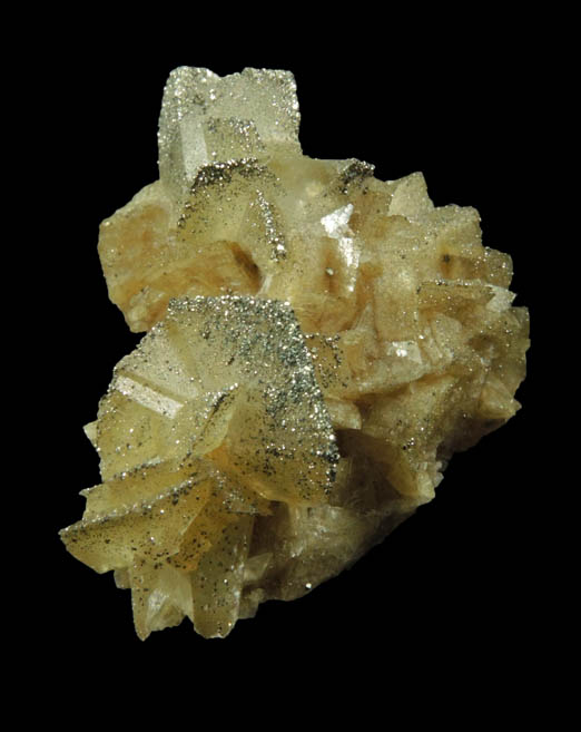 Pyrite on Calcite over Amethyst Quartz from Simeone Quarry, Wrentham, Norfolk County, Massachusetts