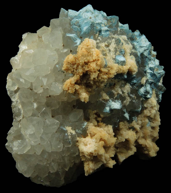 Plancheite and Calcite on Quartz from Kaokoveld, Kunene Region, Namibia