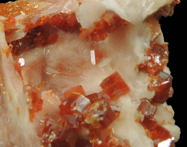 Vanadinite on Barite from Mibladen, Haute Moulouya Basin, Zeida-Aouli-Mibladen belt, Midelt Province, Morocco