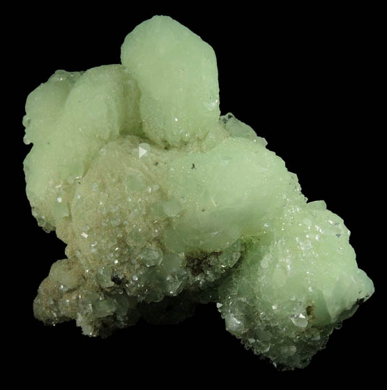 Apophyllite on Prehnite from Millington Quarry, Bernards Township, Somerset County, New Jersey