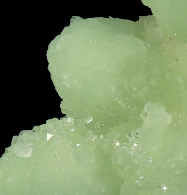 Apophyllite on Prehnite from Millington Quarry, Bernards Township, Somerset County, New Jersey