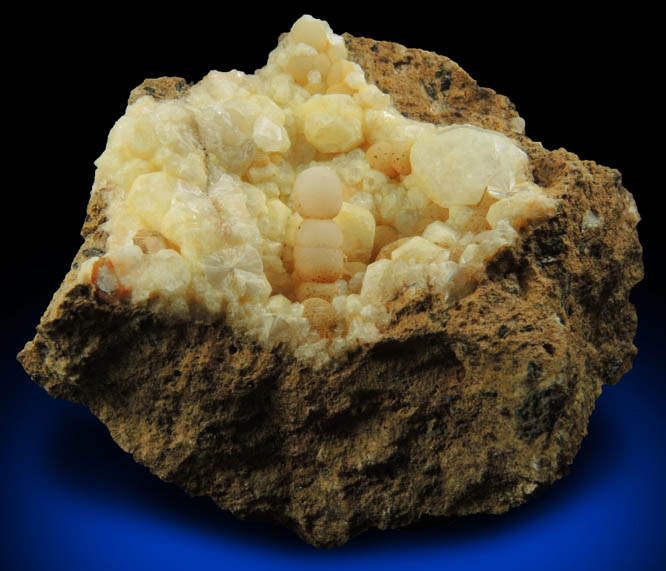 Thomsonite on Analcime from North Table Mountain, Stage 2 Lava Flow, Golden, Jefferson County, Colorado