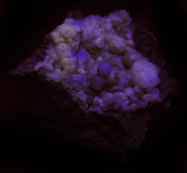 Thomsonite on Analcime from North Table Mountain, Stage 2 Lava Flow, Golden, Jefferson County, Colorado