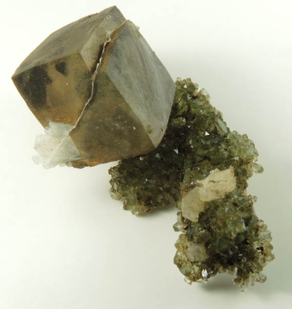 Calcite on Apophyllite with Chlorite from Millington Quarry, Bernards Township, Somerset County, New Jersey