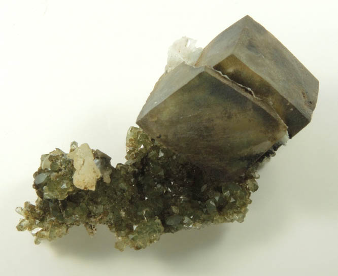 Calcite on Apophyllite with Chlorite from Millington Quarry, Bernards Township, Somerset County, New Jersey