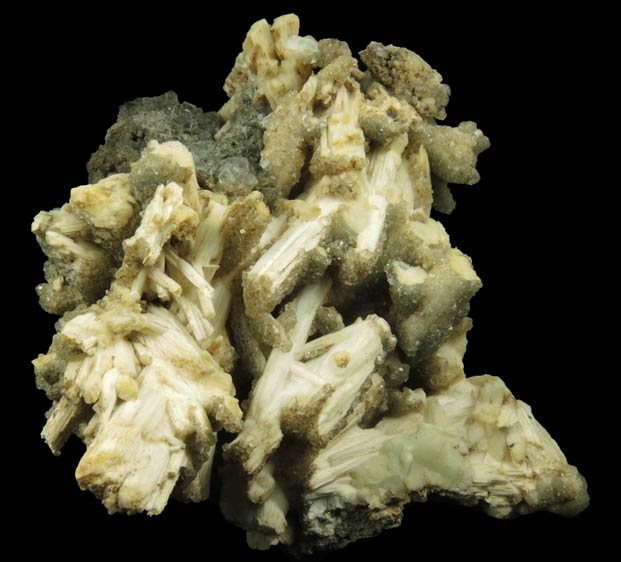 Natrolite with Apophyllite overgrowth on Calcite from Millington Quarry, Bernards Township, Somerset County, New Jersey