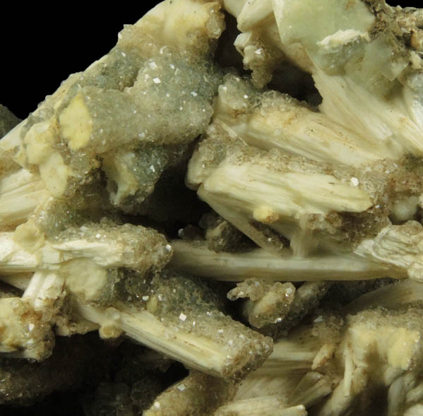 Natrolite with Apophyllite overgrowth on Calcite from Millington Quarry, Bernards Township, Somerset County, New Jersey