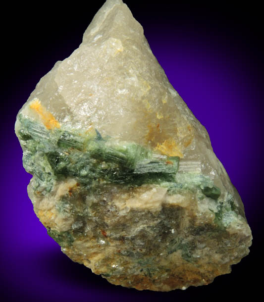 Elbaite Tourmaline in Quartz from Mount Mica, Paris, Oxford County, Maine