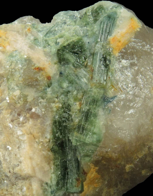 Elbaite Tourmaline in Quartz from Mount Mica, Paris, Oxford County, Maine