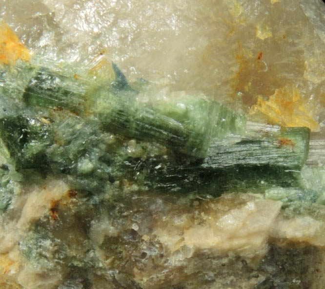 Elbaite Tourmaline in Quartz from Mount Mica, Paris, Oxford County, Maine