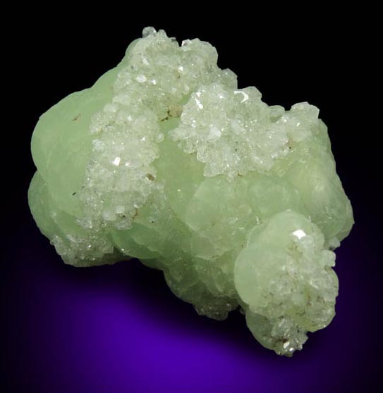 Apophyllite on Prehnite from Millington Quarry, Bernards Township, Somerset County, New Jersey