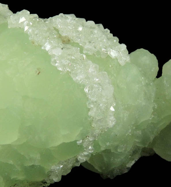 Apophyllite on Prehnite from Millington Quarry, Bernards Township, Somerset County, New Jersey