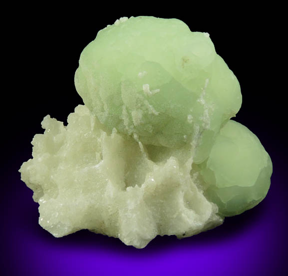 Prehnite on Datolite with pseudomorphic molds after Calcite from Millington Quarry, Bernards Township, Somerset County, New Jersey