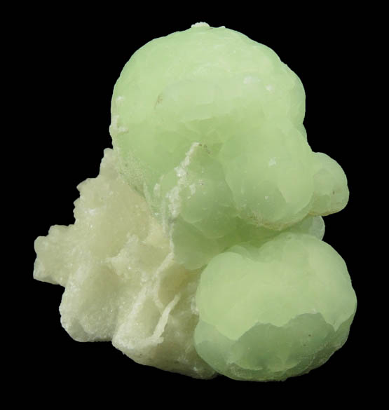 Prehnite on Datolite with pseudomorphic molds after Calcite from Millington Quarry, Bernards Township, Somerset County, New Jersey