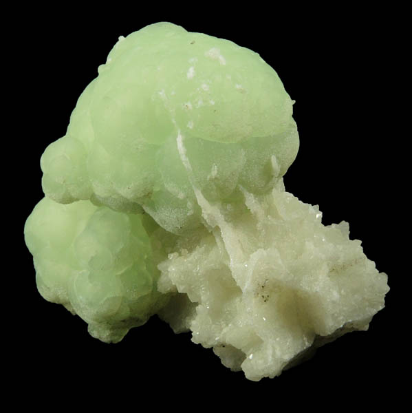 Prehnite on Datolite with pseudomorphic molds after Calcite from Millington Quarry, Bernards Township, Somerset County, New Jersey