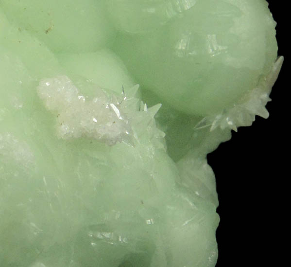 Prehnite (floater formation) with minor Calcite from Millington Quarry, Bernards Township, Somerset County, New Jersey