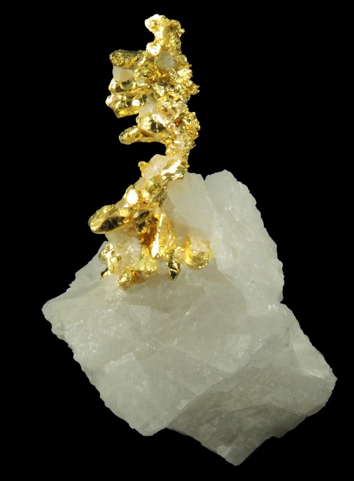 Gold in Quartz (naturally crystallized native gold) from Eagle's Nest Mine, Michigan Bluff District, Placer County, California