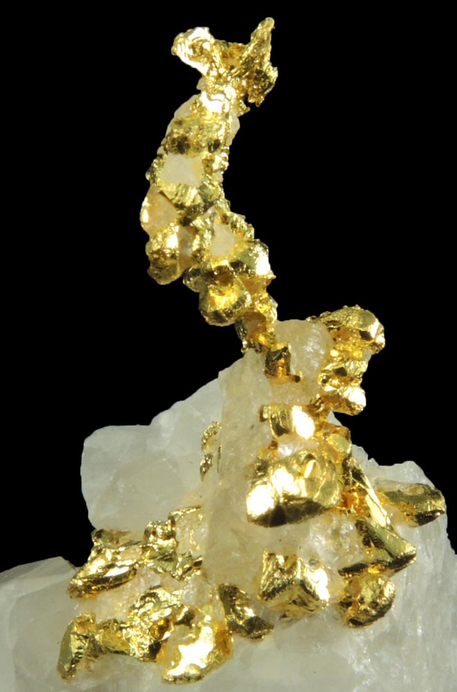 Gold in Quartz (naturally crystallized native gold) from Eagle's Nest Mine, Michigan Bluff District, Placer County, California