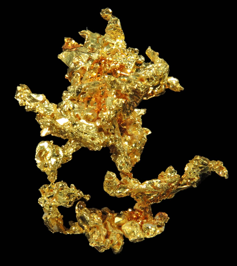 Gold (naturally crystallized native gold) from Eagle's Nest Mine, Michigan Bluff District, Placer County, California