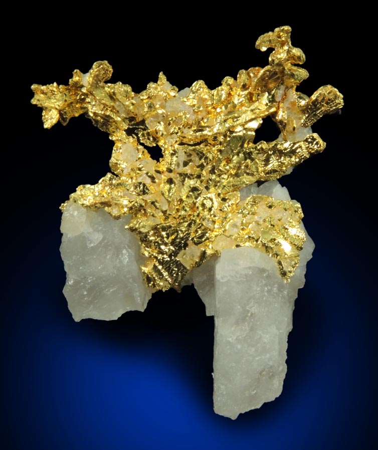 Gold in Quartz (naturally crystallized native gold) from Eagle's Nest Mine, Michigan Bluff District, Placer County, California