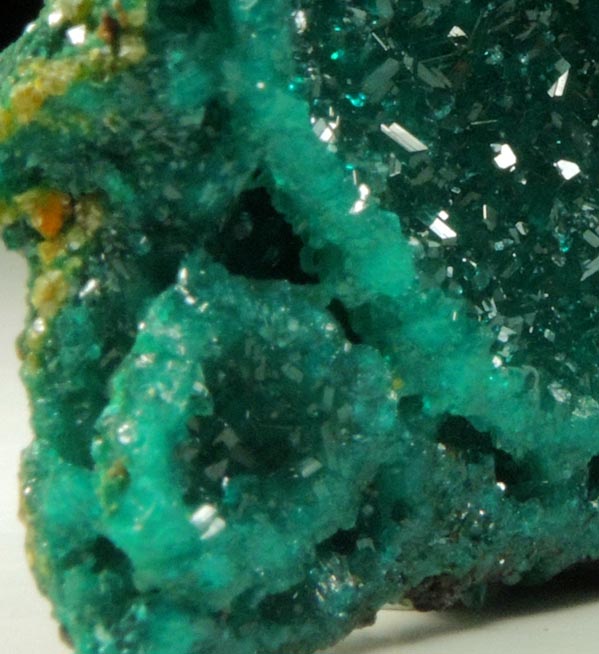 Dioptase pseudomorph after Shattuckite(?) from Mindouli, Pool Department, Republic of Congo