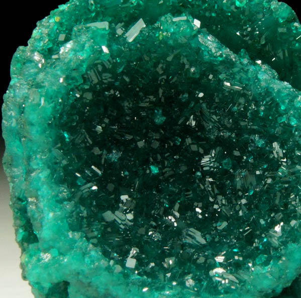 Dioptase pseudomorph after (Shattuckite?) from Mindouli, Pool Department, Republic of Congo