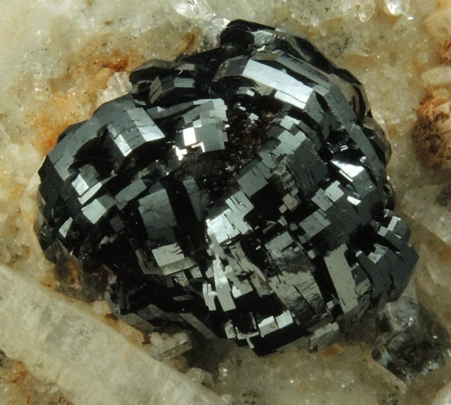 Ilmenite with minor Rutile on Quartz from Tormiq area, northwest of Skardu, Haramosh Mountains, Baltistan, Gilgit-Baltistan, Pakistan