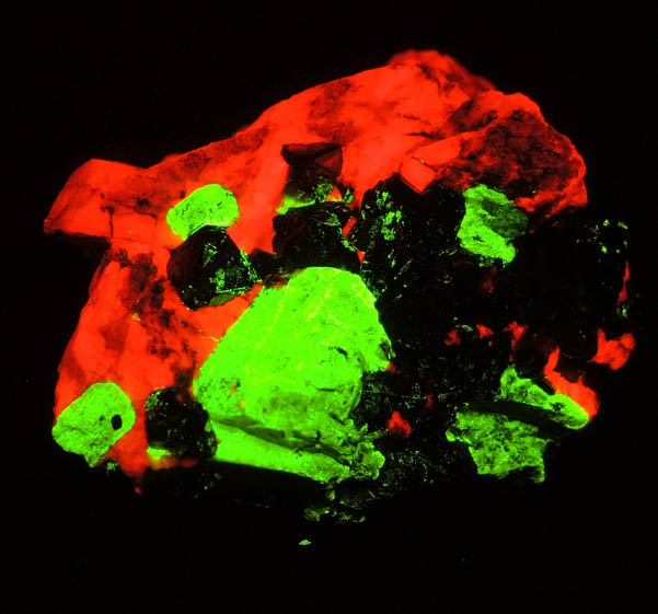 Willemite, Franklinite Calcite from Sterling Mine, Ogdensburg, Sterling Hill, Sussex County, New Jersey (Type Locality for Franklinite)